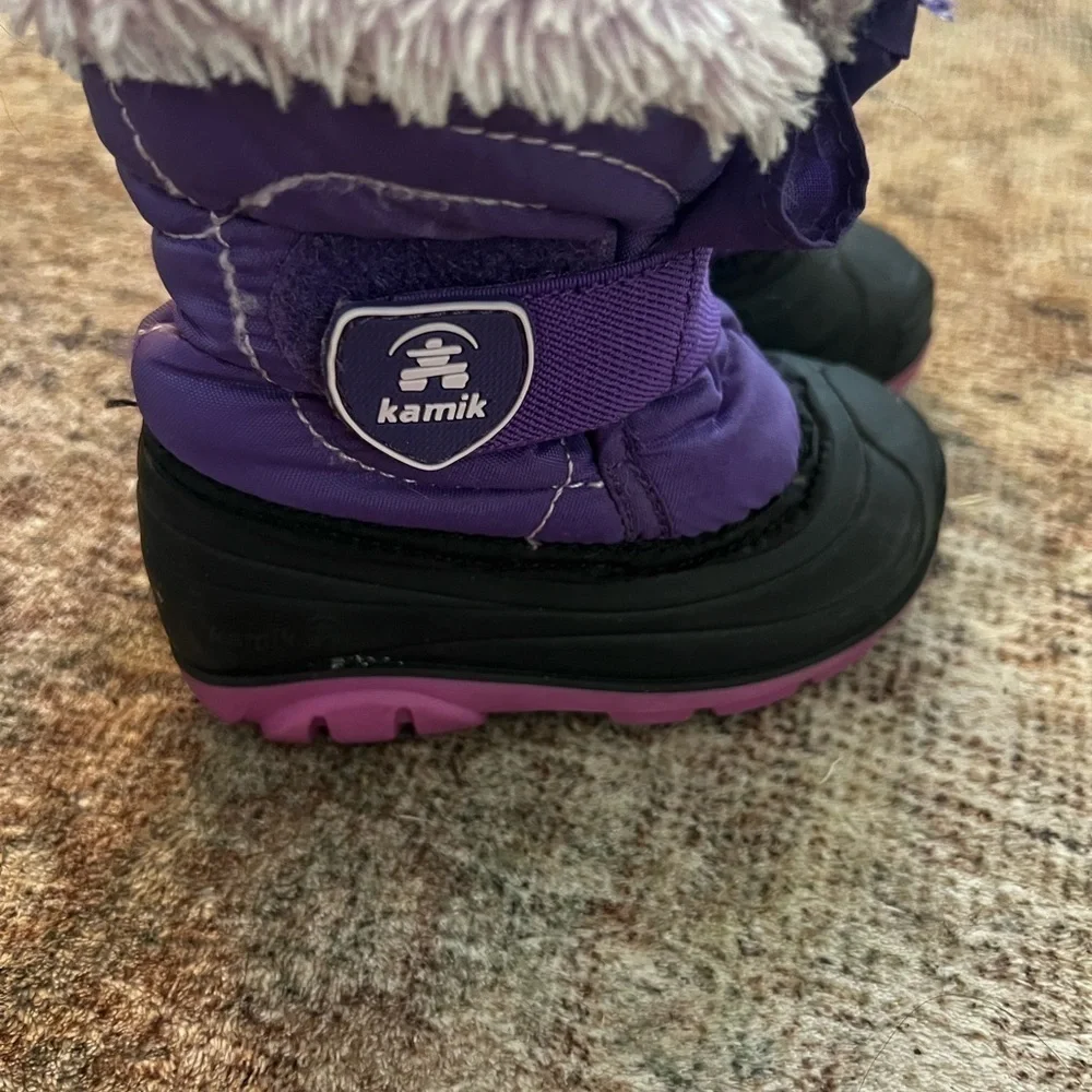 Kamik Purple and Black Winter Boots Size 6